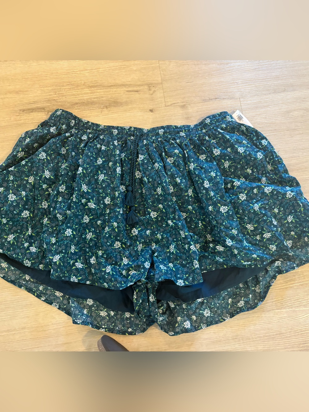 Old Navy Teal and Navy Floral Tiered Mini Skirt